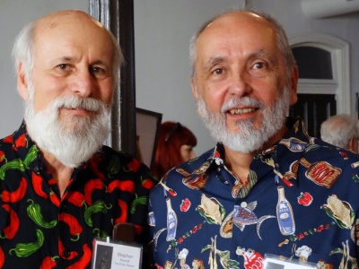 Photo Review Editor Stephen Perloff and Edward Nowak vie for the Best Shirt award. Photo: Gary Saretzky.
