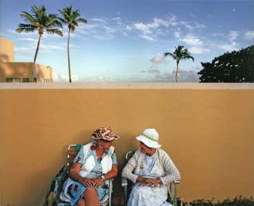 Gay Block: Untitled (2 women at yellow wall, from Miami, South Beach, 1982–85)