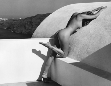 Art Zilio: Nude over Oia — The Villa, Santorini, Greece