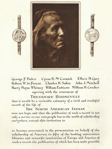 Edward S. Curtis: Subscription promotion for The North American Indian