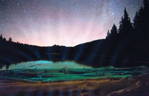 Cascade Lakes at night, painted digital print